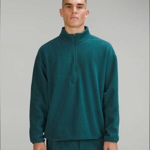 Lululemon Oversized-Fit Fleece Half Zip L in Green Jasper